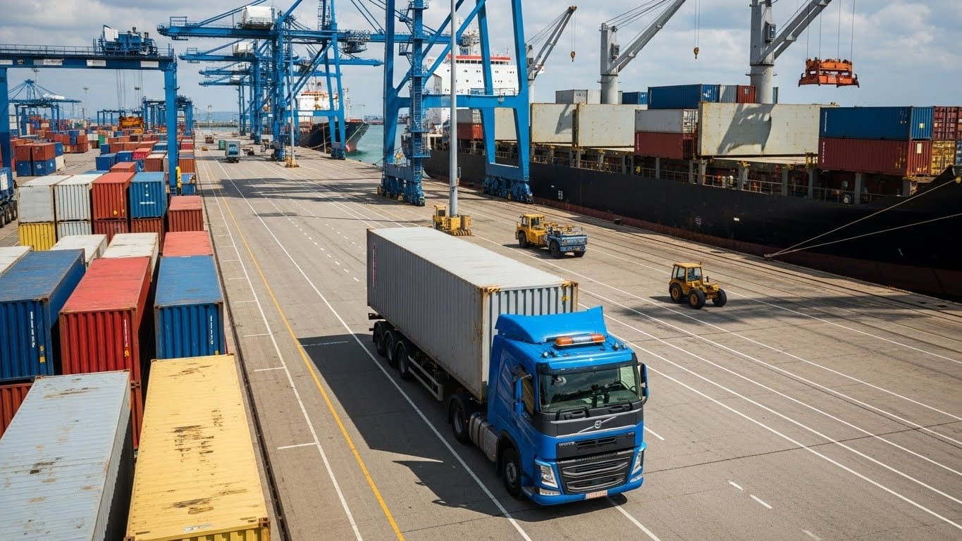 transporte de conteiner importação e importação dedicada