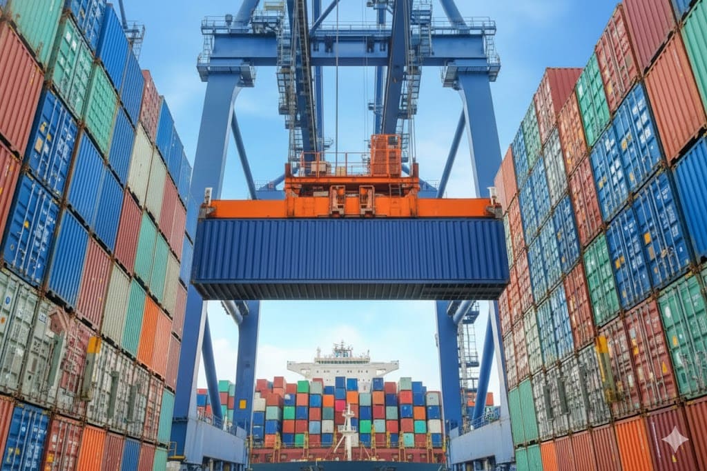 transporte de contêiner para importação e exportação em rodovia