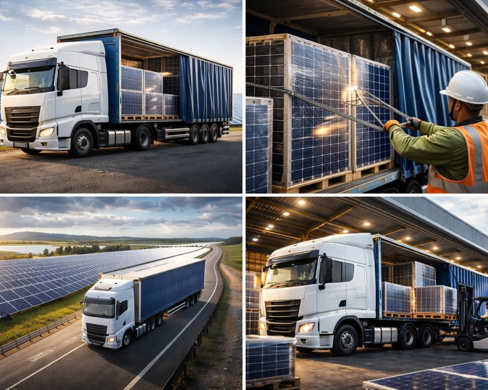 frete dedicado placas solares